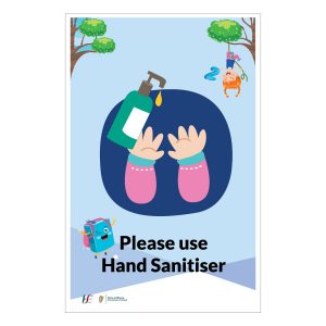 cover-19 signage child friendly hand sanitiser sign