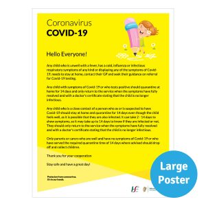 large covid-19 information sign